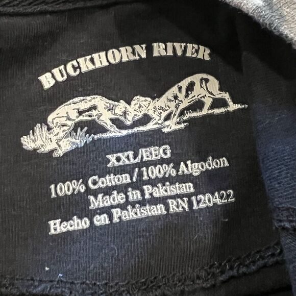 Buckhorn River Mens Size 2XL REALTREE Long Sleeve Crewneck Camo Shirt Black - Picture 7 of 12